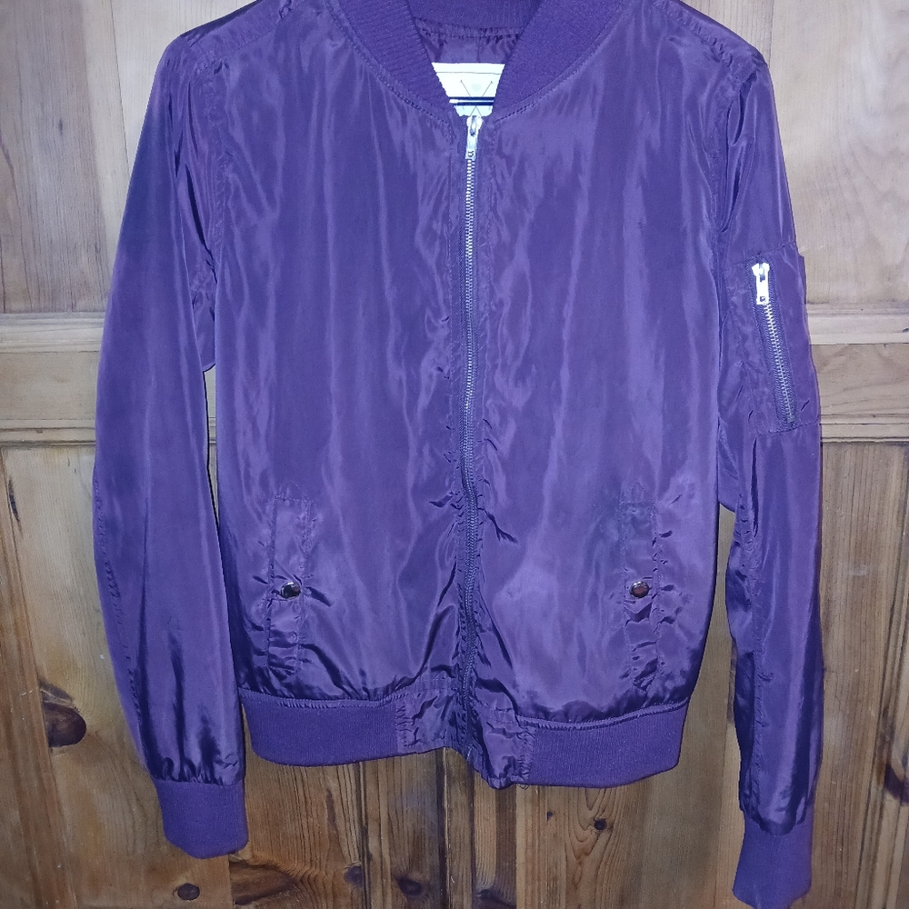 Purple Bomber Jacket By Angelkiss Sz Medium